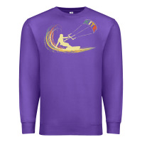 Purple kite kiteboarding kiting kitesurfing kitesurf gift premium t shirt Premium Sweatshirt - linhVisuals