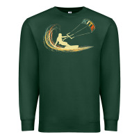 Sports Green kite kiteboarding kiting kitesurfing kitesurf gift premium t shirt Premium Sweatshirt - linhVisuals