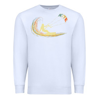 White kite kiteboarding kiting kitesurfing kitesurf gift premium t shirt Premium Sweatshirt - linhVisuals