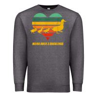 Charcoal Heather mama duck mother of 3 duckling funny mom mommy animal lover t shirt Premium Sweatshirt - linhVisuals