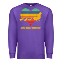 Purple mama duck mother of 3 duckling funny mom mommy animal lover t shirt Premium Sweatshirt - linhVisuals