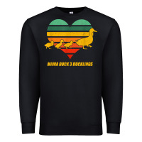 Black mama duck mother of 3 duckling funny mom mommy animal lover t shirt Premium Sweatshirt - linhVisuals