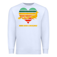 White mama duck mother of 3 duckling funny mom mommy animal lover t shirt Premium Sweatshirt - linhVisuals