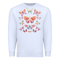 White butterfly breeds butterfly t shirt Premium Sweatshirt - linhVisuals
