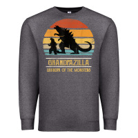 Charcoal Heather mens grandpazilla grandpa of monsters retro halloween christmas t shir Premium Sweatshirt - linhVisuals