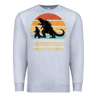 Heather Grey mens grandpazilla grandpa of monsters retro halloween christmas t shir Premium Sweatshirt - linhVisuals