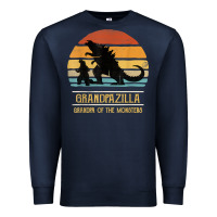 Navy mens grandpazilla grandpa of monsters retro halloween christmas t shir Premium Sweatshirt - linhVisuals