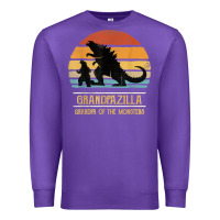 Purple mens grandpazilla grandpa of monsters retro halloween christmas t shir Premium Sweatshirt - linhVisuals