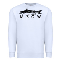 White catfish meow funny catfishing fishing fisherman gift t shirt Premium Sweatshirt - linhVisuals
