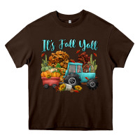 Chocolate Brown its fall yall Heavy Core Tee - CowGirlArtShop