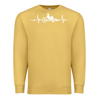 Antique Gold great recumbent bike heartbeat design cycling t shirt Premium Sweatshirt - linhVisuals