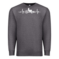 Charcoal Heather great recumbent bike heartbeat design cycling t shirt Premium Sweatshirt - linhVisuals