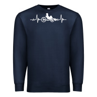 Navy great recumbent bike heartbeat design cycling t shirt Premium Sweatshirt - linhVisuals