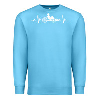 Ocean Blue great recumbent bike heartbeat design cycling t shirt Premium Sweatshirt - linhVisuals