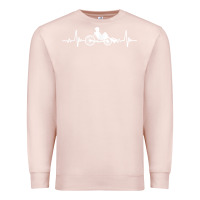 Pale Pink great recumbent bike heartbeat design cycling t shirt Premium Sweatshirt - linhVisuals