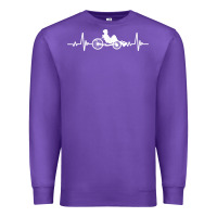 Purple great recumbent bike heartbeat design cycling t shirt Premium Sweatshirt - linhVisuals