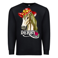 Black derby day shirt 2022 horse derby party horse racing t shirt Premium Sweatshirt - linhVisuals