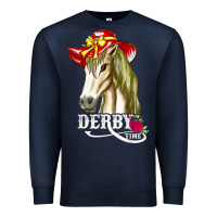Navy derby day shirt 2022 horse derby party horse racing t shirt Premium Sweatshirt - linhVisuals