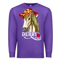 Purple derby day shirt 2022 horse derby party horse racing t shirt Premium Sweatshirt - linhVisuals