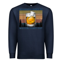 Navy bourbon goes in wisdom comes out vintage t shirt Premium Sweatshirt - linhVisuals
