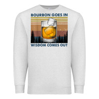 Oatmeal Heather bourbon goes in wisdom comes out vintage t shirt Premium Sweatshirt - linhVisuals