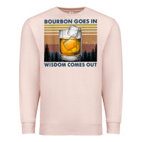Pale Pink bourbon goes in wisdom comes out vintage t shirt Premium Sweatshirt - linhVisuals