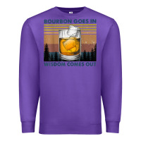 Purple bourbon goes in wisdom comes out vintage t shirt Premium Sweatshirt - linhVisuals