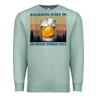 Seafoam bourbon goes in wisdom comes out vintage t shirt Premium Sweatshirt - linhVisuals