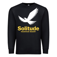Black Solitude Mountain Resort Premium Sweatshirt - linhVisuals