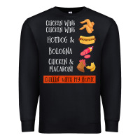 Black chicken wing chicken wing hotdog and bologna shirt t shirt Premium Sweatshirt - linhVisuals