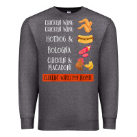 Charcoal Heather chicken wing chicken wing hotdog and bologna shirt t shirt Premium Sweatshirt - linhVisuals