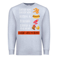 Heather Grey chicken wing chicken wing hotdog and bologna shirt t shirt Premium Sweatshirt - linhVisuals