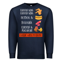 Navy chicken wing chicken wing hotdog and bologna shirt t shirt Premium Sweatshirt - linhVisuals