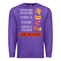 Purple chicken wing chicken wing hotdog and bologna shirt t shirt Premium Sweatshirt - linhVisuals
