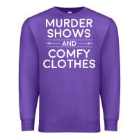 Purple crime shows shirt, murder shows and comfy clothes t shirt Premium Sweatshirt - linhVisuals
