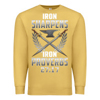 Antique Gold iron sharpens iron quote proverbs 2717 christian cool gift t shirt Premium Sweatshirt - linhVisuals