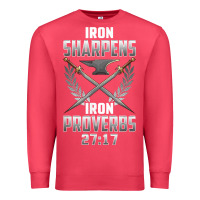 Cardinal iron sharpens iron quote proverbs 2717 christian cool gift t shirt Premium Sweatshirt - linhVisuals
