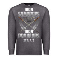 Charcoal Heather iron sharpens iron quote proverbs 2717 christian cool gift t shirt Premium Sweatshirt - linhVisuals