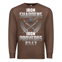 Chestnut iron sharpens iron quote proverbs 2717 christian cool gift t shirt Premium Sweatshirt - linhVisuals
