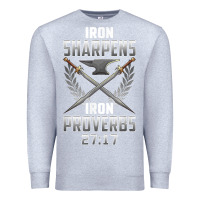 Heather Grey iron sharpens iron quote proverbs 2717 christian cool gift t shirt Premium Sweatshirt - linhVisuals