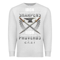 Oatmeal Heather iron sharpens iron quote proverbs 2717 christian cool gift t shirt Premium Sweatshirt - linhVisuals