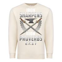 Sandshell iron sharpens iron quote proverbs 2717 christian cool gift t shirt Premium Sweatshirt - linhVisuals