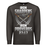 Smoke iron sharpens iron quote proverbs 2717 christian cool gift t shirt Premium Sweatshirt - linhVisuals