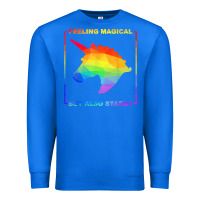True Royal feeling magical but also stabby unicorn rainbow t shirt Premium Sweatshirt - linhVisuals