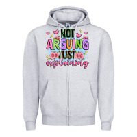 Heather Grey not arguing just explaining Zipper Hoodie - JahusDesignShop