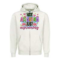Oatmeal Heather not arguing just explaining Zipper Hoodie - JahusDesignShop