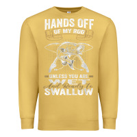 Antique Gold mens hands off of my rod bass fishing fisherman t shirt Premium Sweatshirt - linhVisuals