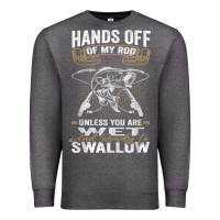 Charcoal Heather mens hands off of my rod bass fishing fisherman t shirt Premium Sweatshirt - linhVisuals