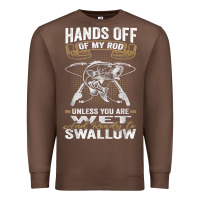 Chestnut mens hands off of my rod bass fishing fisherman t shirt Premium Sweatshirt - linhVisuals