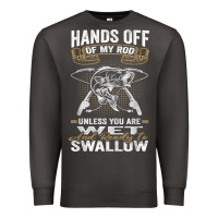 Smoke mens hands off of my rod bass fishing fisherman t shirt Premium Sweatshirt - linhVisuals